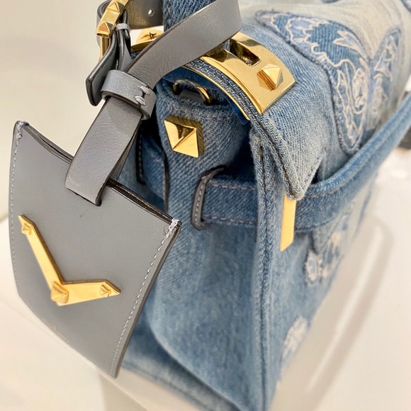 VALENTINO Denim Butterfly Applique Bag - Picture 8 of 8